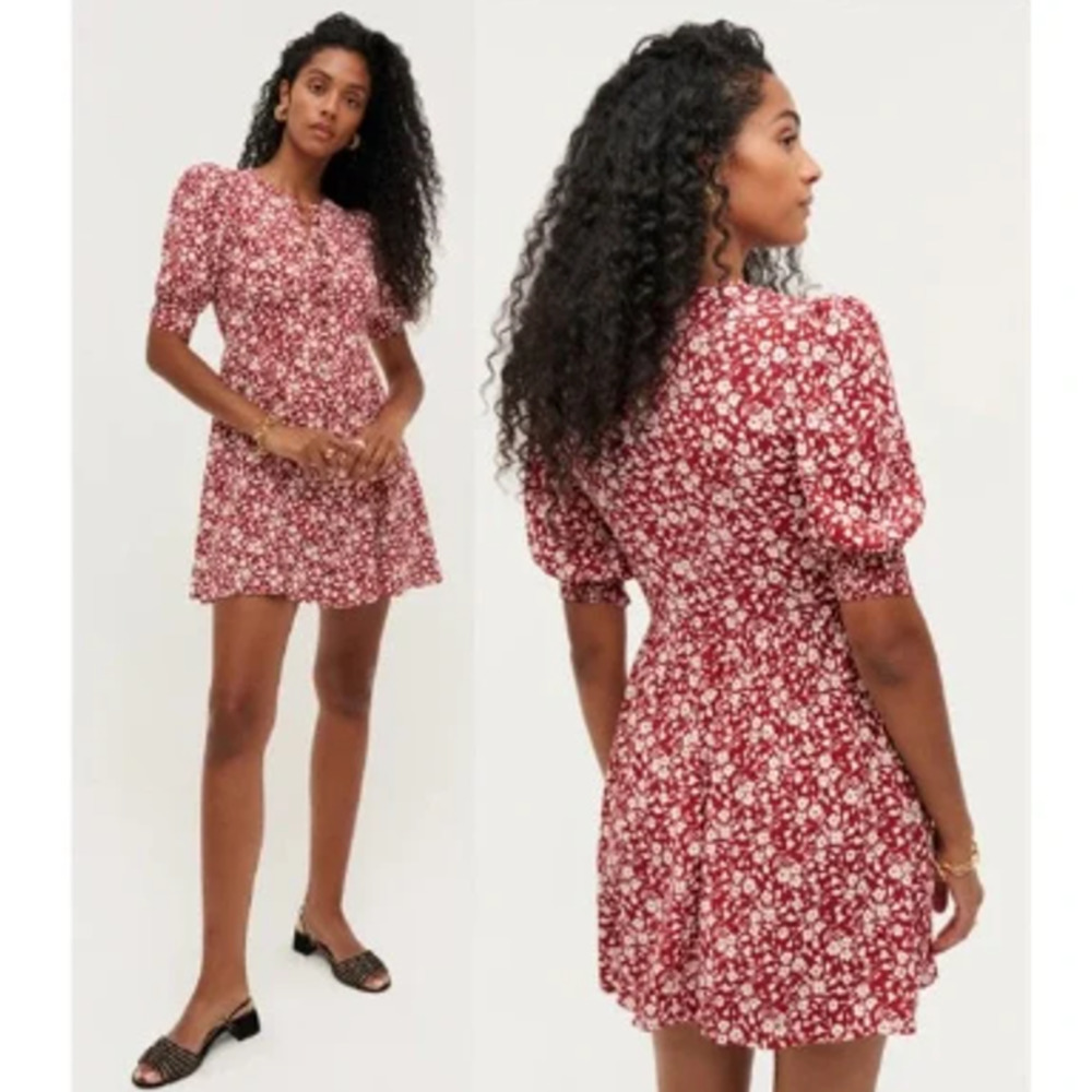 Reformation Red Floral Mini Dress